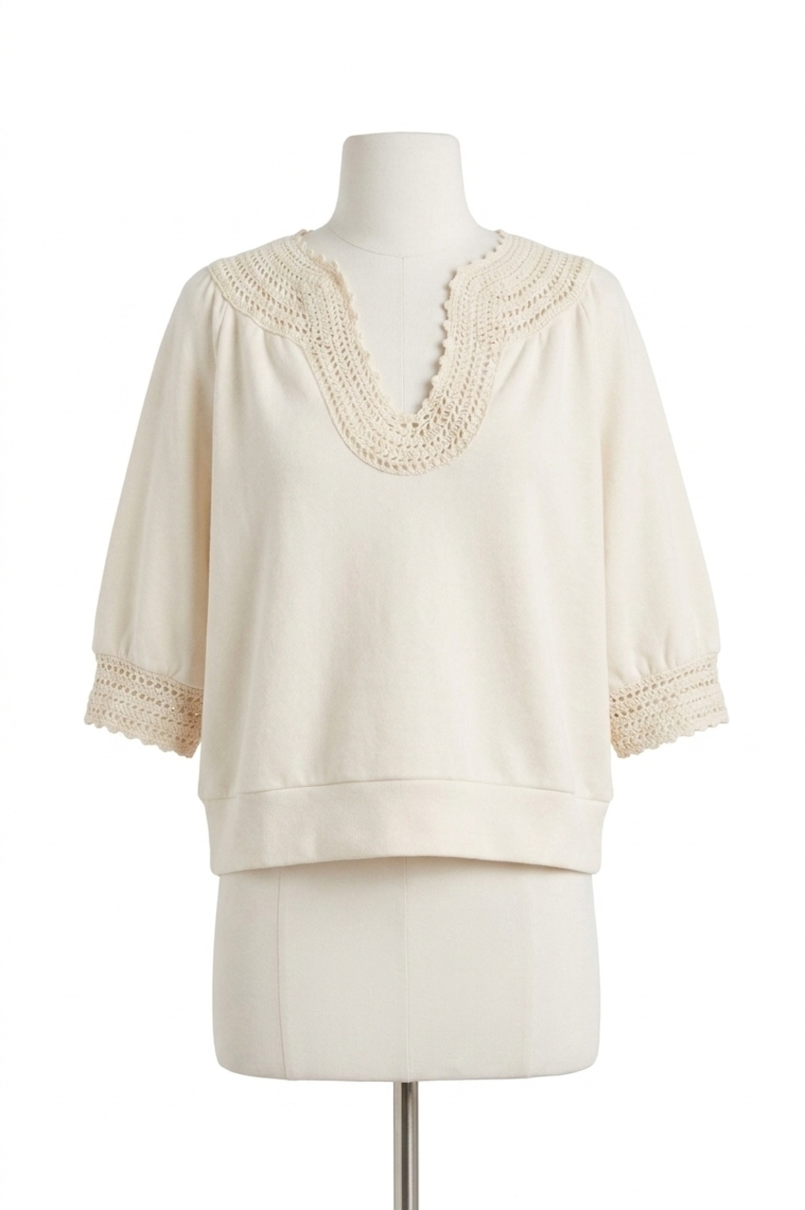 NEW RAILS mariposa v-neck top in ivory